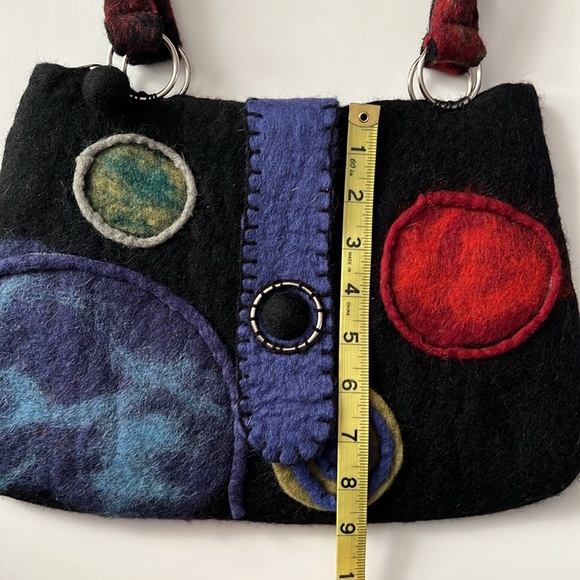 Rising Tide Felted Wool Purse Planets Black - Picture 14 of 14